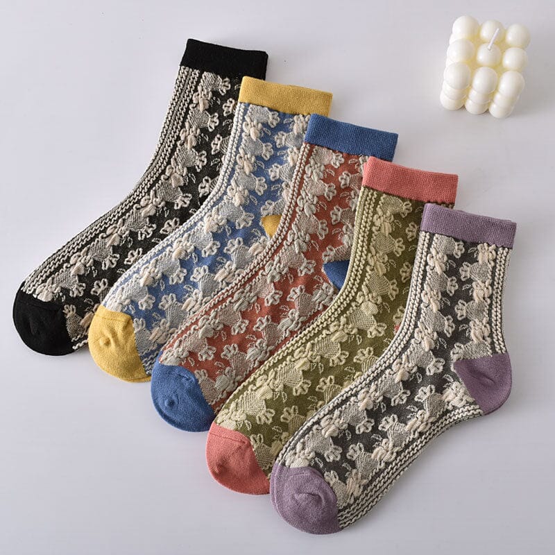 Women's Floral Cotton Socks 10 Pairs