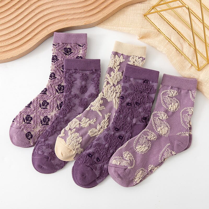 Women's Floral Cotton Socks 10 Pairs