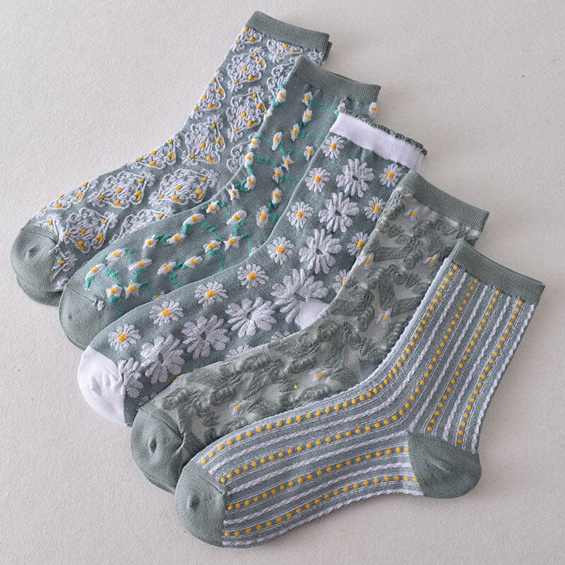 Women's Floral Cotton Socks 10 Pairs