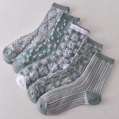 Women's Floral Cotton Socks 10 Pairs