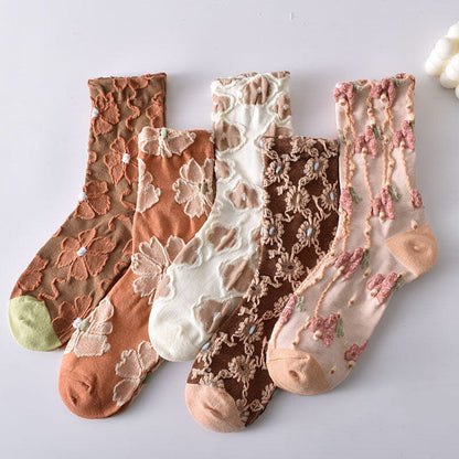 Women's Floral Cotton Socks 10 Pairs