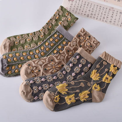 Women's Floral Cotton Socks 10 Pairs