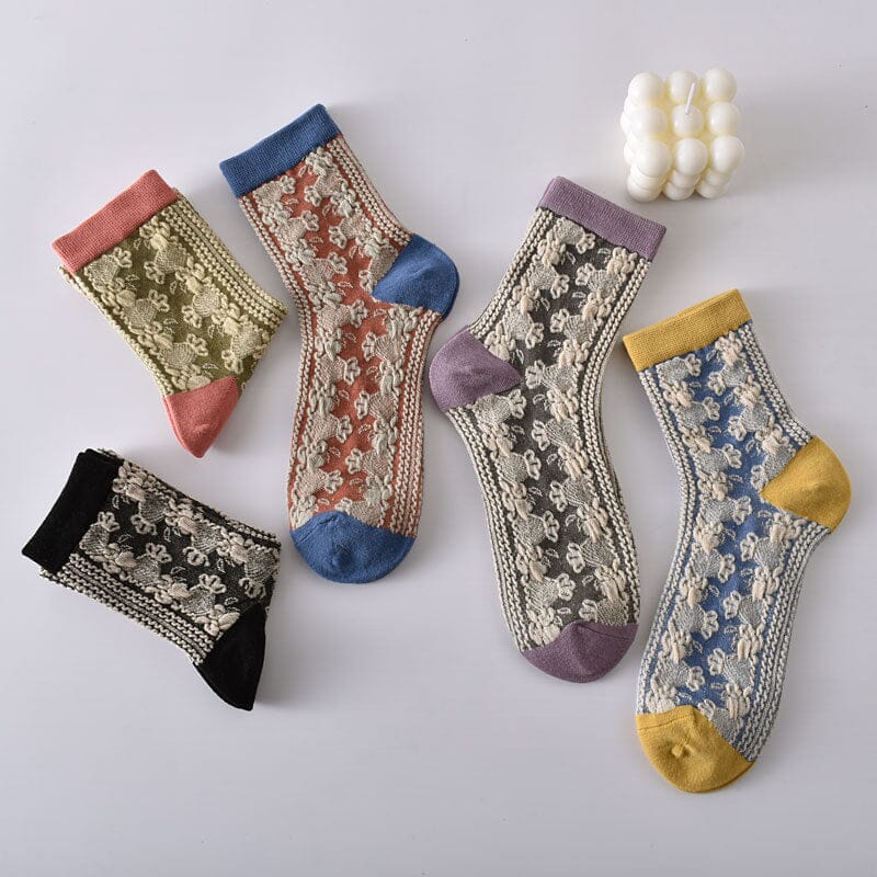 Women's Floral Cotton Socks 10 Pairs