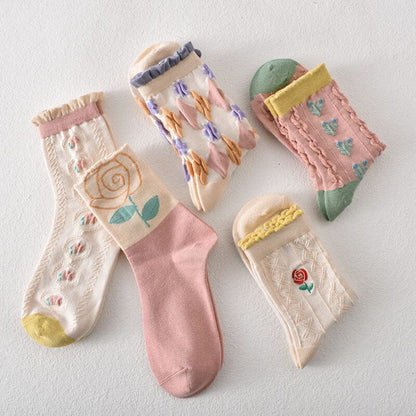 Women's Floral Cotton Socks 10 Pairs