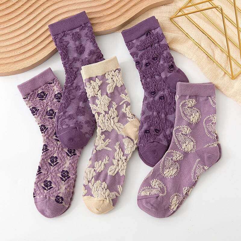 Women's Floral Cotton Socks 10 Pairs