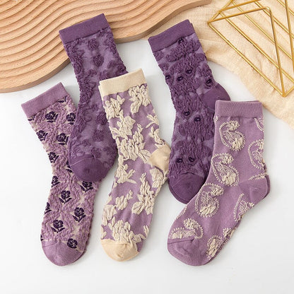 Women's Floral Cotton Socks 10 Pairs
