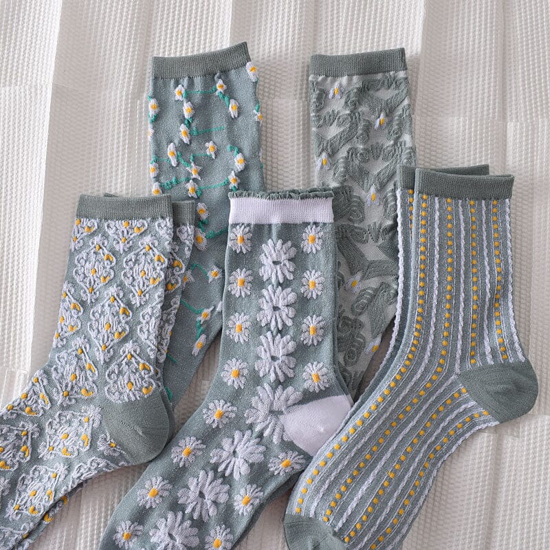 Women's Floral Cotton Socks 10 Pairs