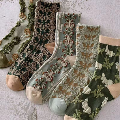 Women's Floral Cotton Socks 10 Pairs