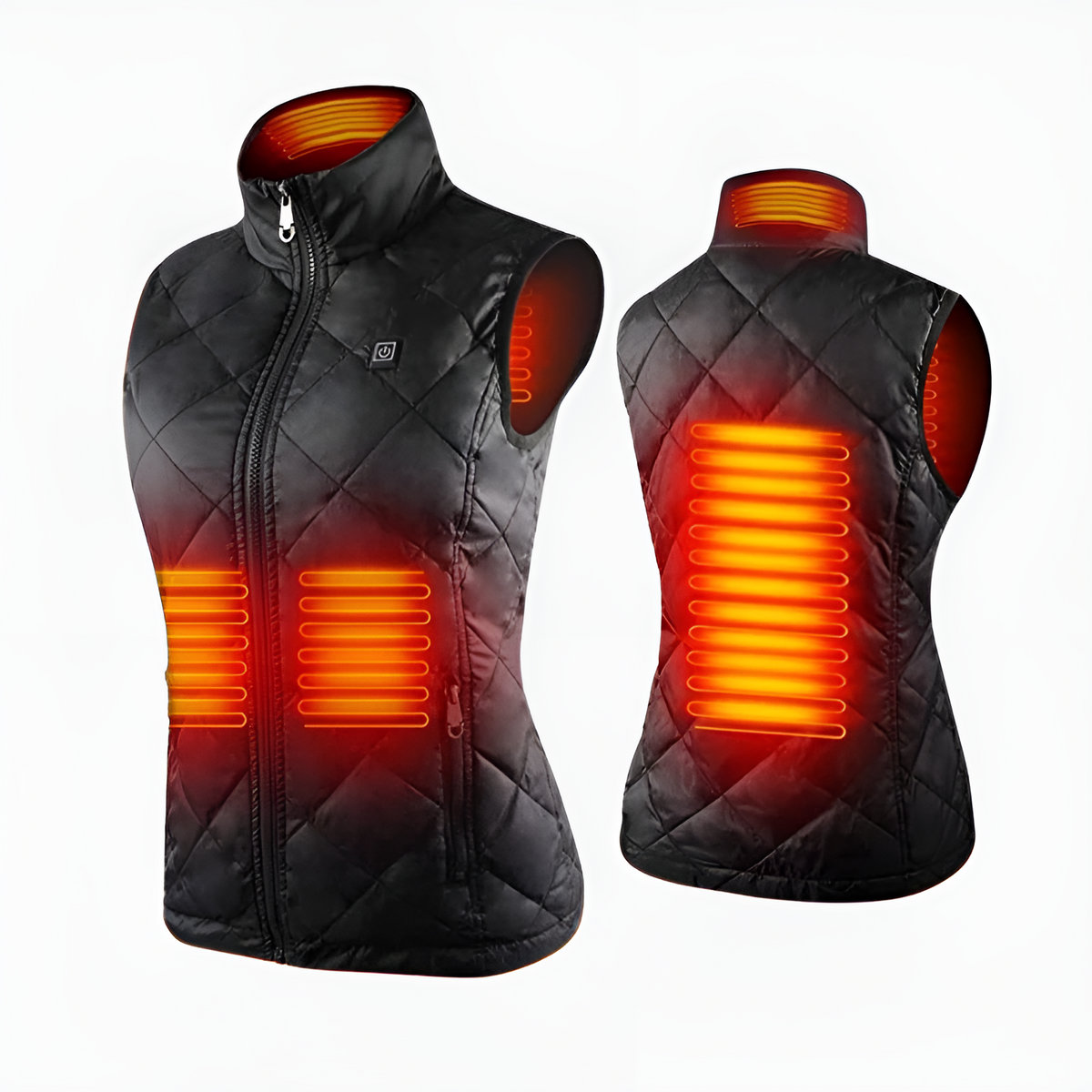 Women's Heated Vest with Dual Temperature Control and 9 Heating Zones