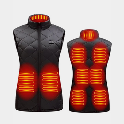 Women's Heated Vest with Dual Temperature Control and 9 Heating Zones