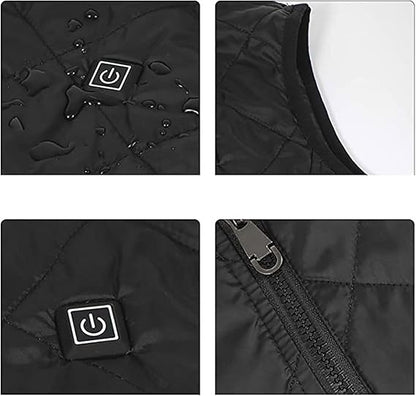 Women's Heated Vest with Dual Temperature Control and 9 Heating Zones