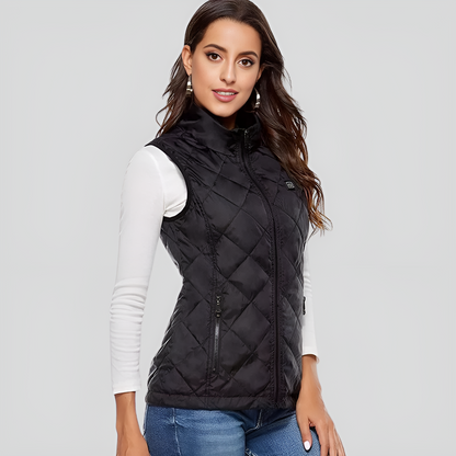 Women's Heated Vest with Dual Temperature Control and 9 Heating Zones