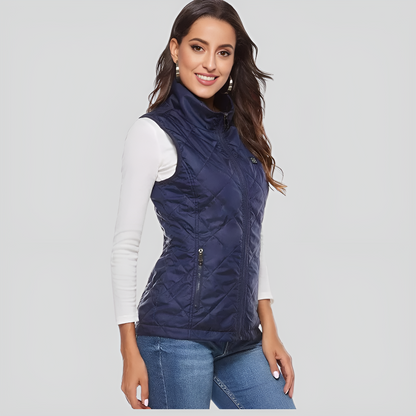 Women's Heated Vest with Dual Temperature Control and 9 Heating Zones