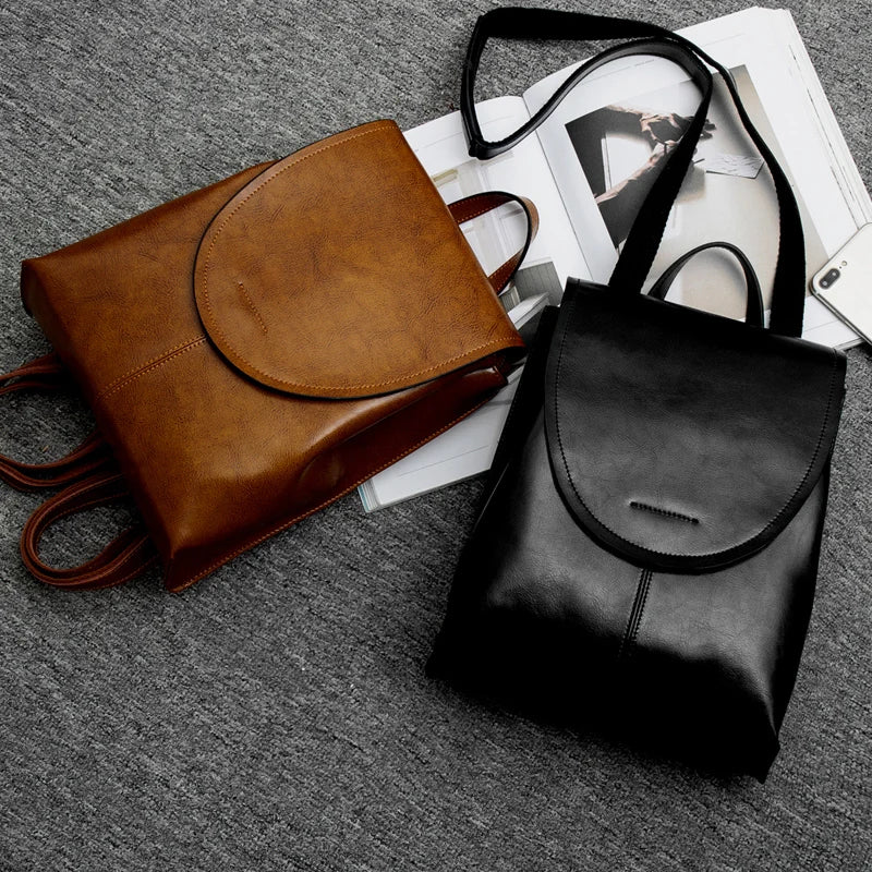 Women's Leather Backpack Stylish Everyday Travel Bag