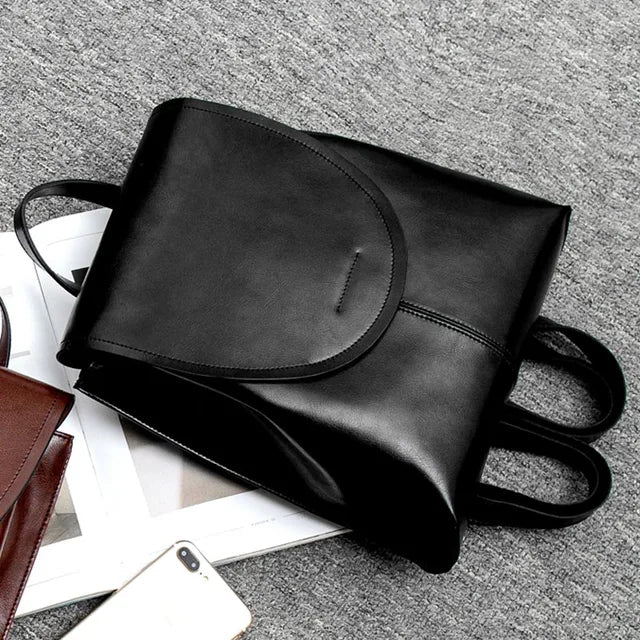 Women's Leather Backpack Stylish Everyday Travel Bag