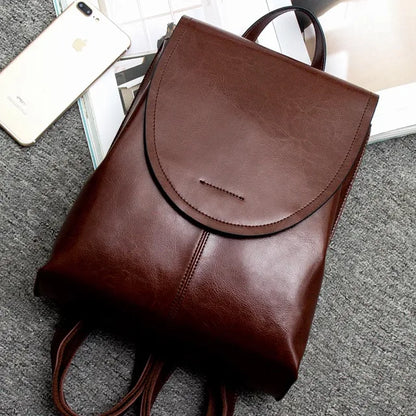 Women's Leather Backpack Stylish Everyday Travel Bag