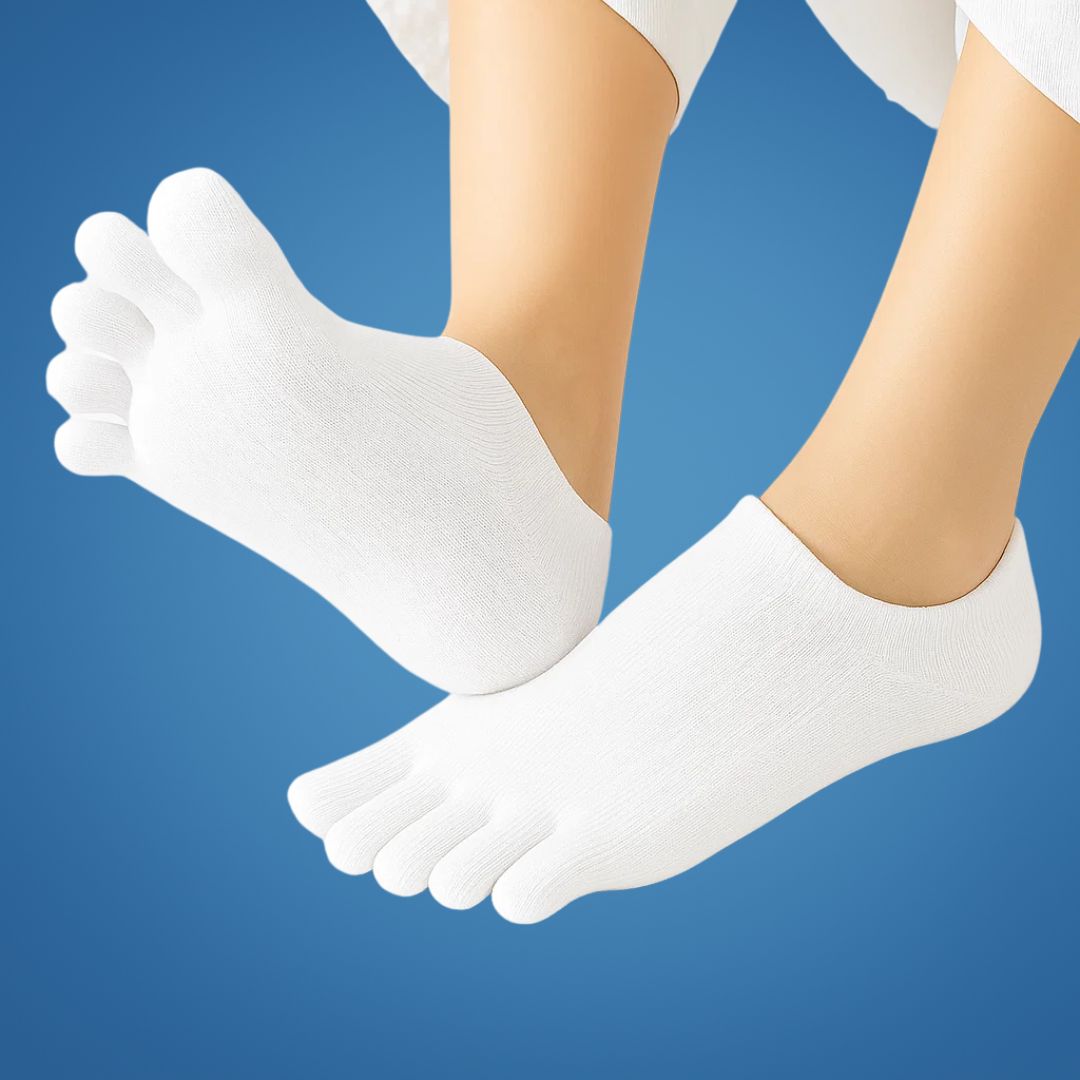 Women's No Show Toe Socks with Breathable Mesh and Anti Slip Fit
