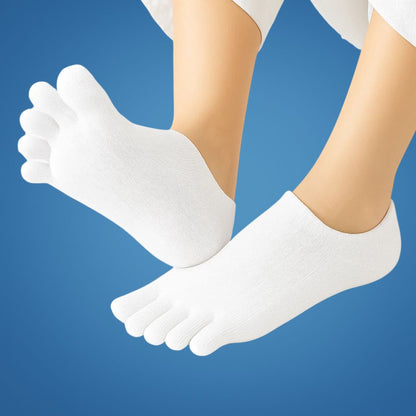 Women's No Show Toe Socks with Breathable Mesh and Anti Slip Fit