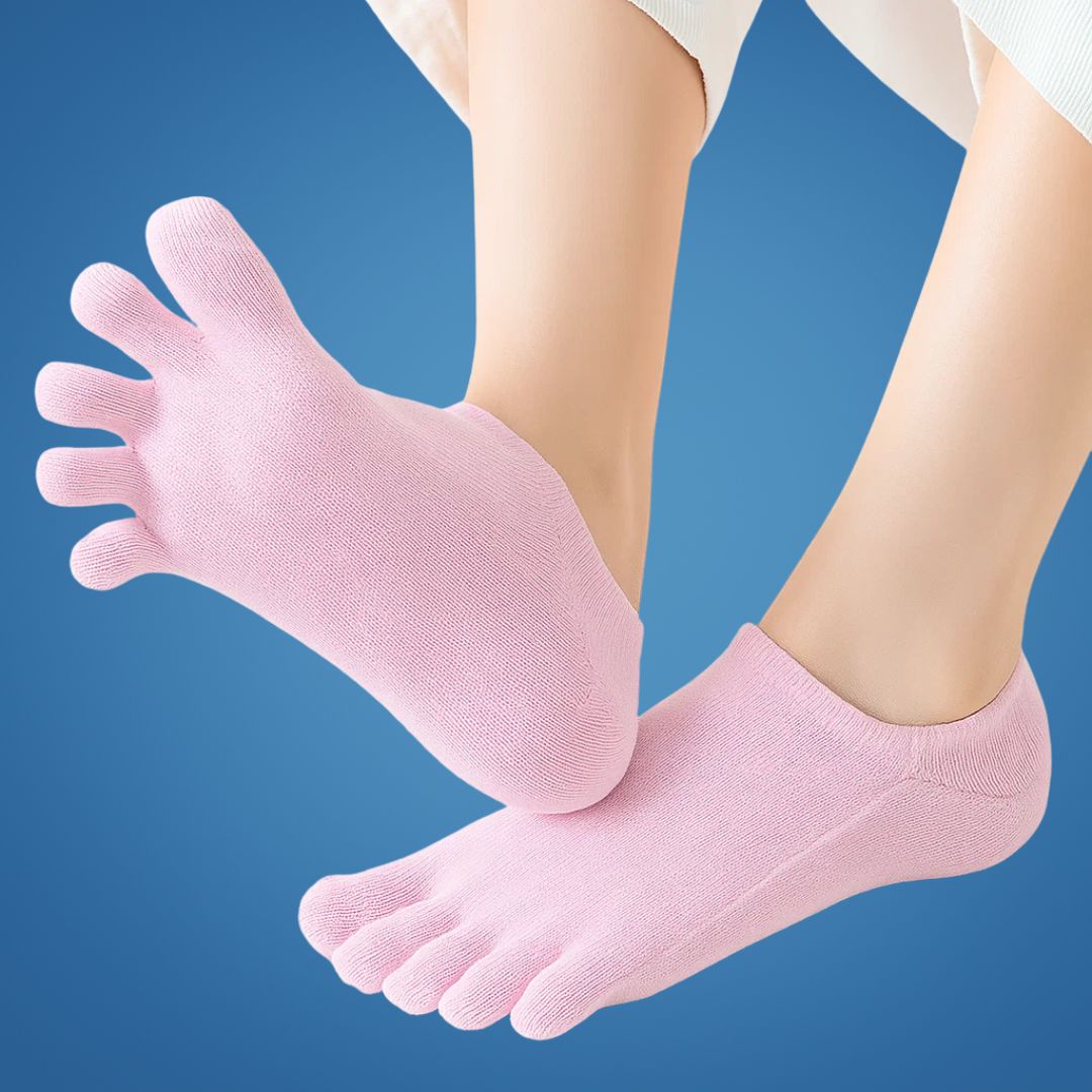 Women's No Show Toe Socks with Breathable Mesh and Anti Slip Fit
