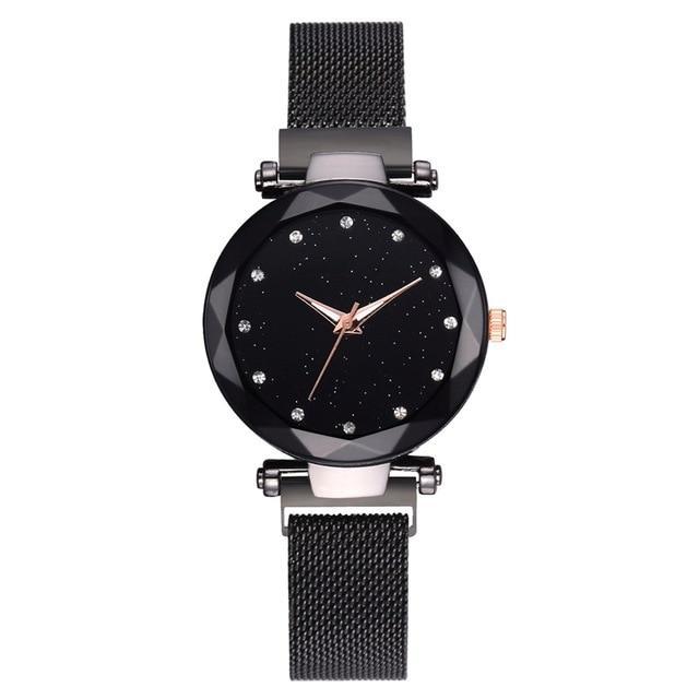 Women's Starry Dial Mesh Strap Quartz Watch