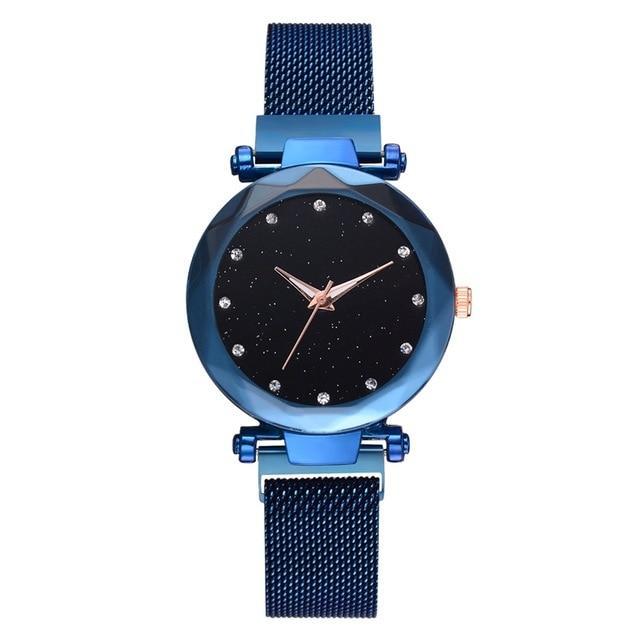 Women's Starry Dial Mesh Strap Quartz Watch