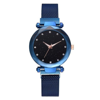 Women's Starry Dial Mesh Strap Quartz Watch