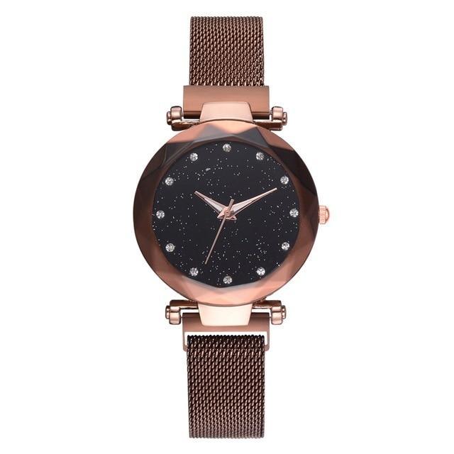 Women's Starry Dial Mesh Strap Quartz Watch