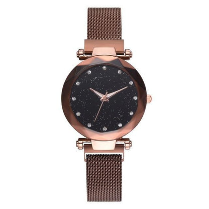 Women's Starry Dial Mesh Strap Quartz Watch