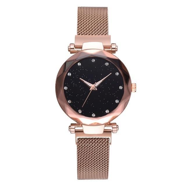 Women's Starry Dial Mesh Strap Quartz Watch