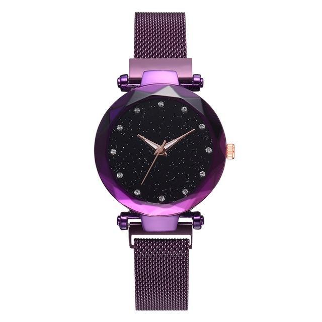 Women's Starry Dial Mesh Strap Quartz Watch