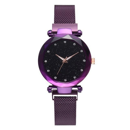 Women's Starry Dial Mesh Strap Quartz Watch