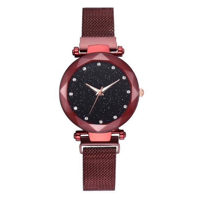 Women's Starry Dial Mesh Strap Quartz Watch