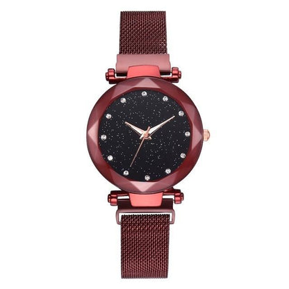 Women's Starry Dial Mesh Strap Quartz Watch