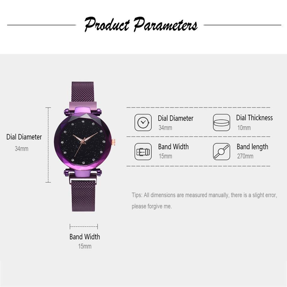 Women's Starry Dial Mesh Strap Quartz Watch