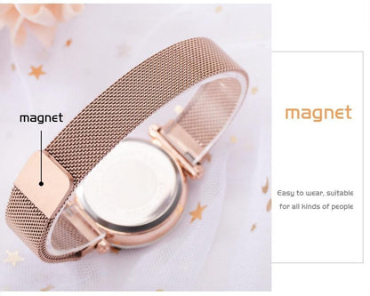 Women's Starry Dial Mesh Strap Quartz Watch