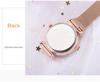 Women's Starry Dial Mesh Strap Quartz Watch
