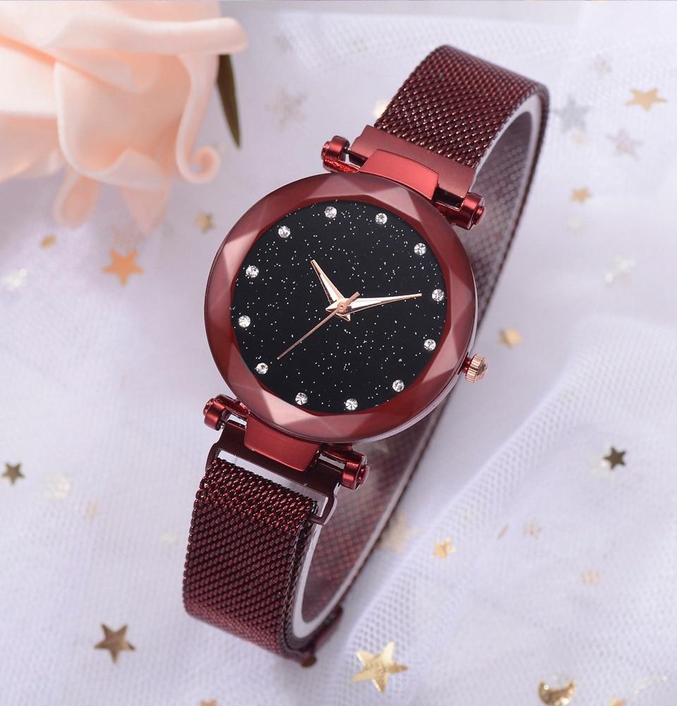 Women's Starry Dial Mesh Strap Quartz Watch