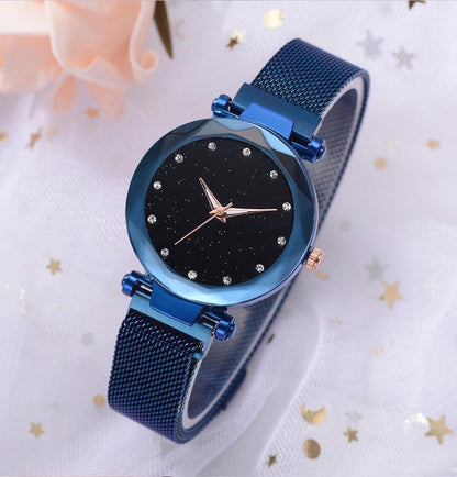 Women's Starry Dial Mesh Strap Quartz Watch