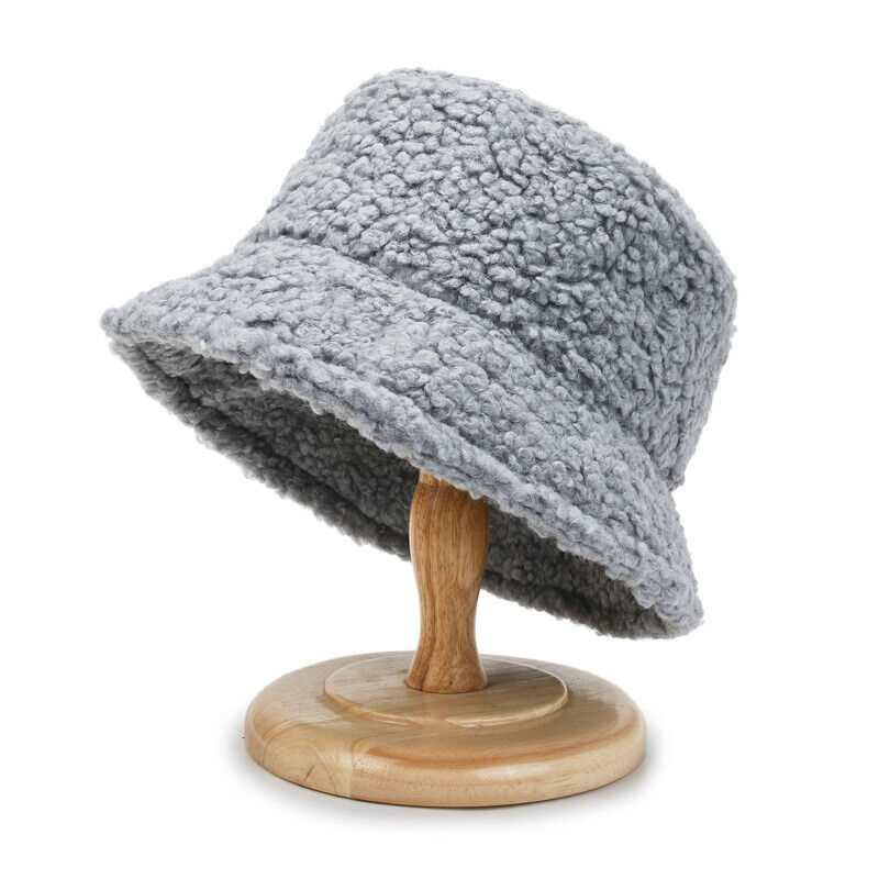 Women's Teddy Bucket Hat Soft Lambswool Winter Hat