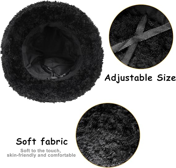 Women's Teddy Bucket Hat Soft Lambswool Winter Hat