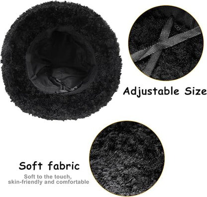 Women's Teddy Bucket Hat Soft Lambswool Winter Hat