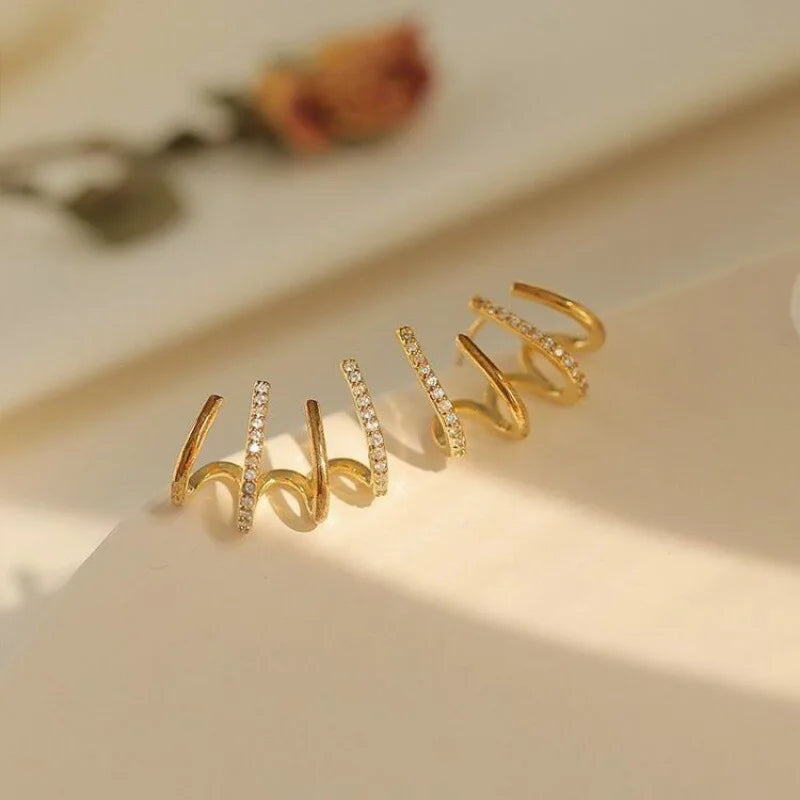 Women's Twisted Statement Earrings Hypoallergenic Lightweight Design