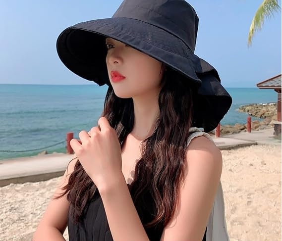 Women's Wide Brim Sun Hat UV Neck Protection