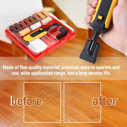Wood Furniture Repair Kit with 11 Wax Blocks and Heat Pen