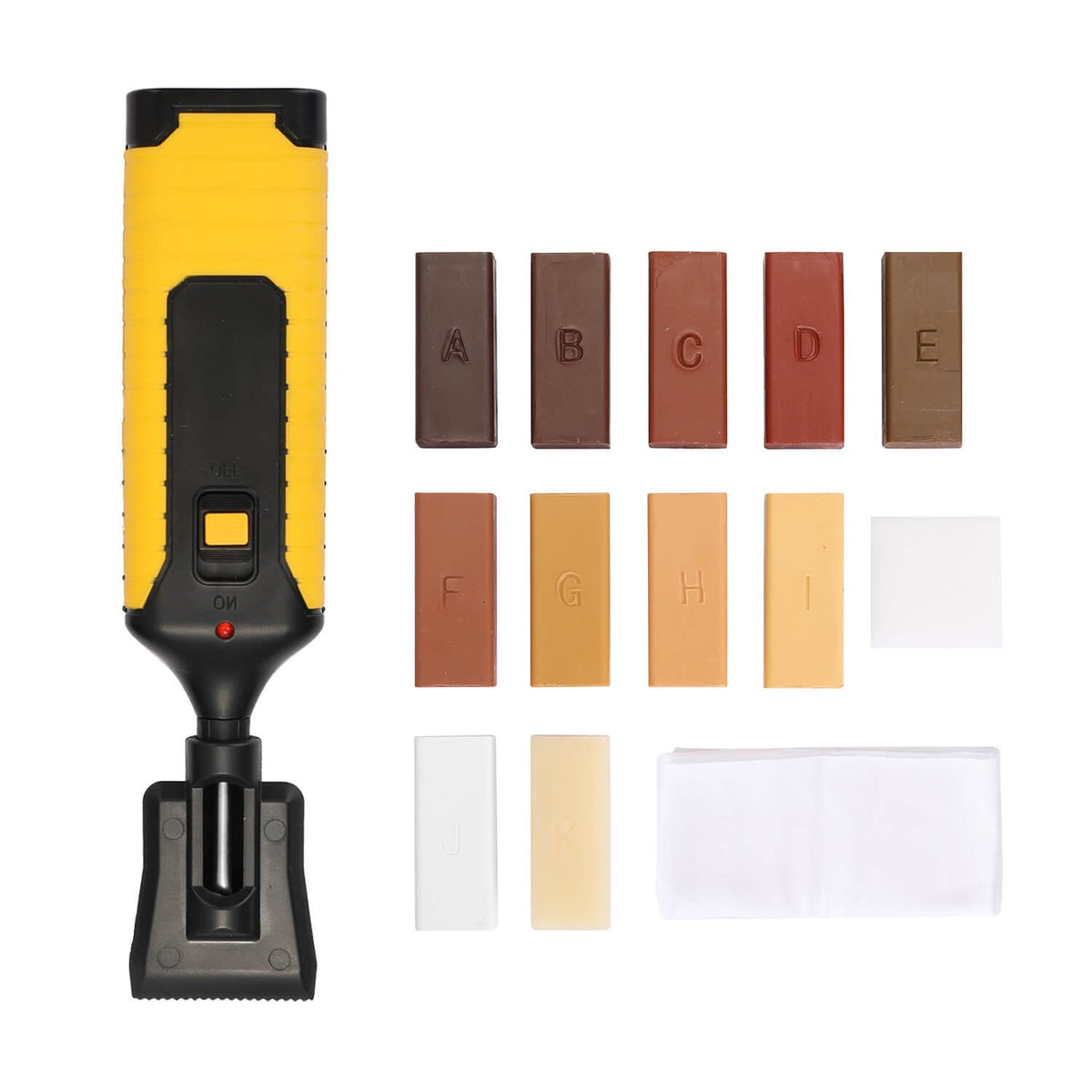 Wood Furniture Repair Kit with 11 Wax Blocks and Heat Pen