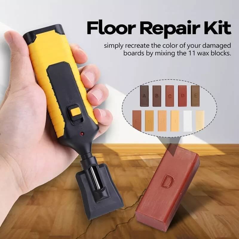 Wood Furniture Repair Kit with 11 Wax Blocks and Heat Pen