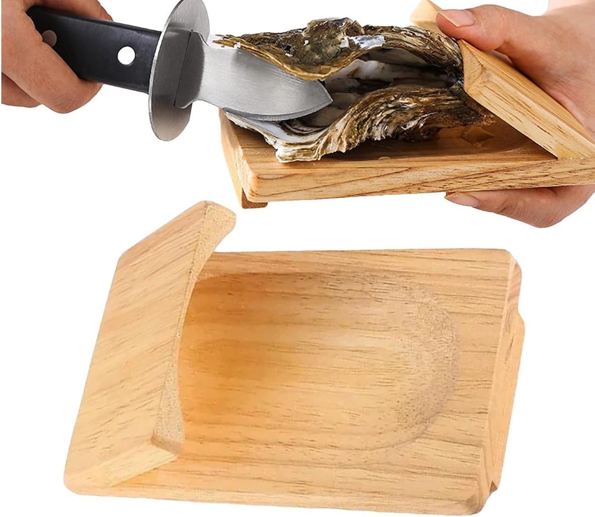 Wood Handle Oyster Shucking Clamp Tool