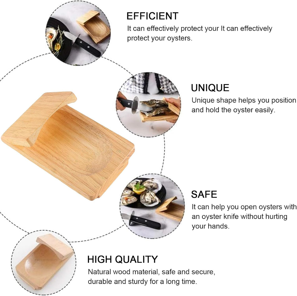 Wood Handle Oyster Shucking Clamp Tool