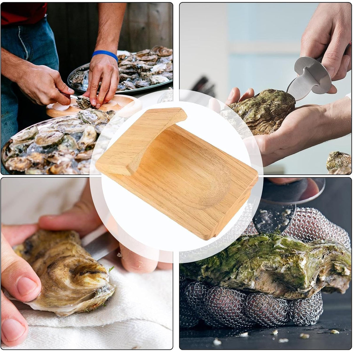 Wood Handle Oyster Shucking Clamp Tool