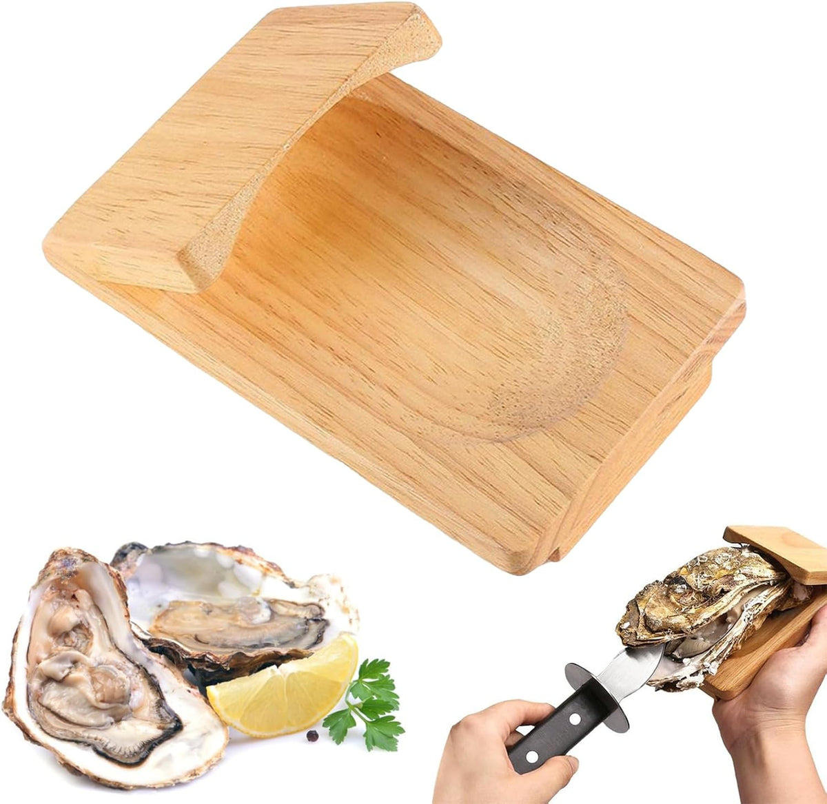 Wood Handle Oyster Shucking Clamp Tool